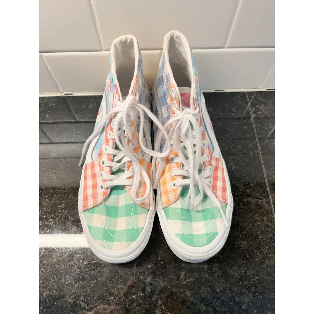 Vans Gingham Cherry Checkerboard High Top Skate Sneakers Multicolor Size M4/W5.5